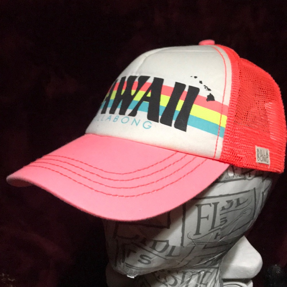 Vintage Pink Billabong Adjust Hawaii Trucker Hat